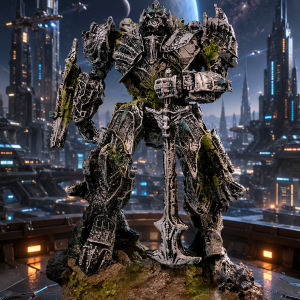 Transformer Style Aquarium Decor Robot Mecha Fish Tank Resin Ornament